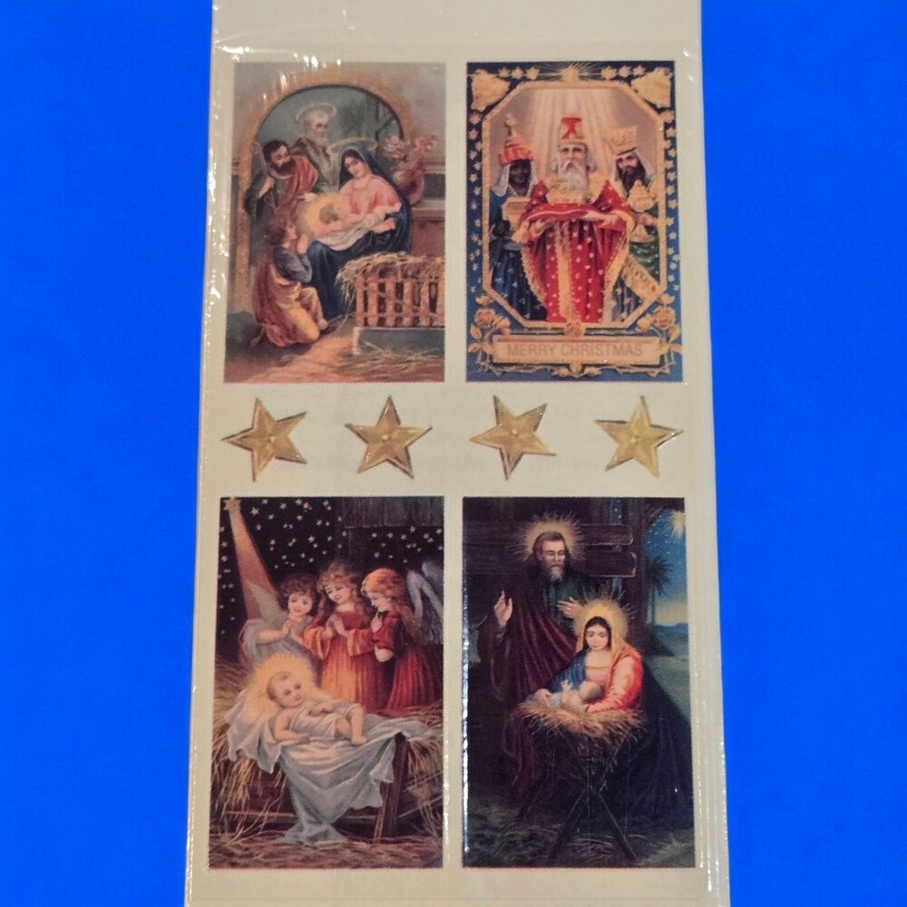 Sealed Rare Nativity Baby Jesus Stickers Cynthia Hart - Frances Meyer Christmas